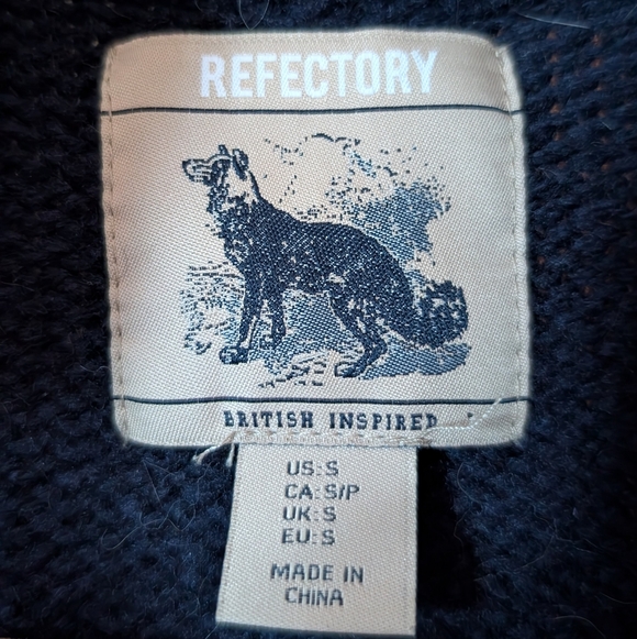 Men's Refectory Navy Patterned Cardigan - Picture 2 of 4